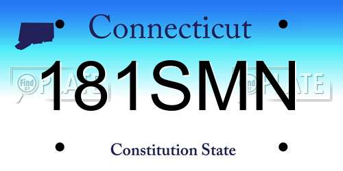 181SMN Connecticut License Plate