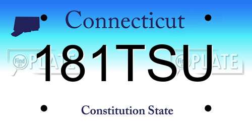 181TSU Connecticut License Plate