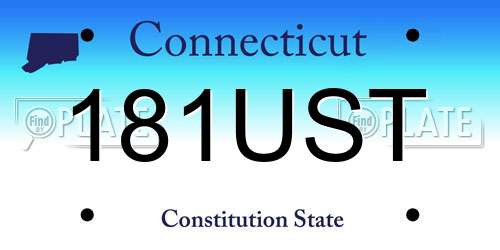 181UST Connecticut License Plate
