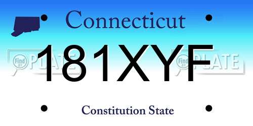 181XYF Connecticut License Plate
