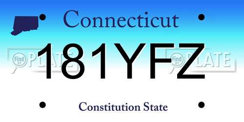 181YFZ Connecticut License Plate