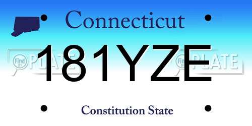 181YZE Connecticut License Plate