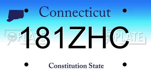 181ZHC Connecticut License Plate