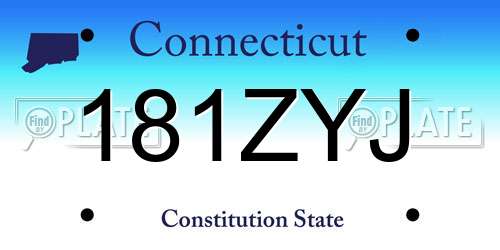181ZYJ Connecticut License Plate