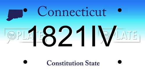 1821IV Connecticut License Plate