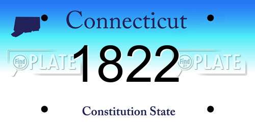 1822 Connecticut License Plate