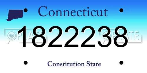 1822238 Connecticut License Plate