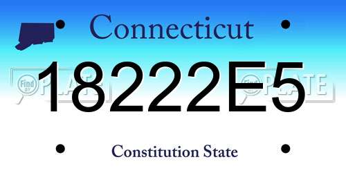 18222E5 Connecticut License Plate