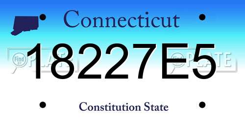 18227E5 Connecticut License Plate
