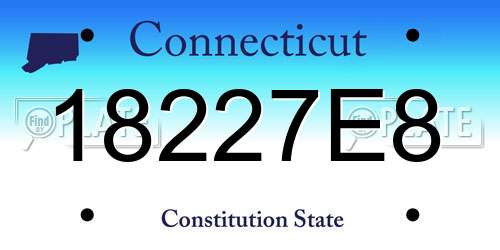 18227E8 Connecticut License Plate