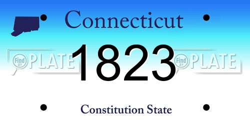 1823 Connecticut License Plate