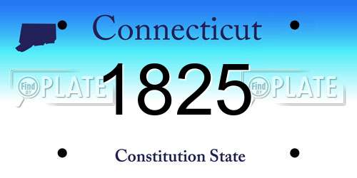 1825 Connecticut License Plate