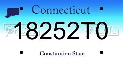 18252T0 Connecticut License Plate