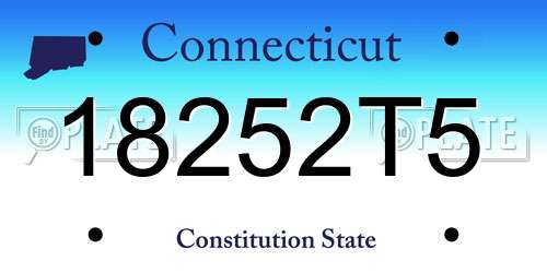 18252T5 Connecticut License Plate