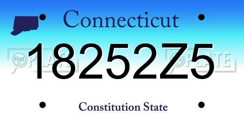 18252Z5 Connecticut License Plate