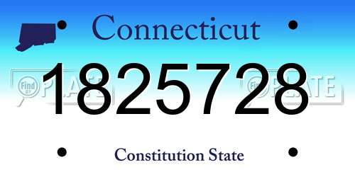 1825728 Connecticut License Plate