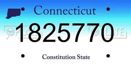 1825770 Connecticut License Plate