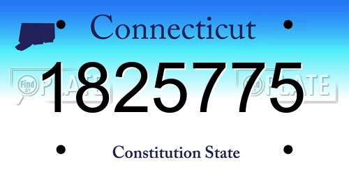 1825775 Connecticut License Plate