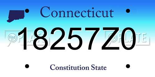 18257Z0 Connecticut License Plate