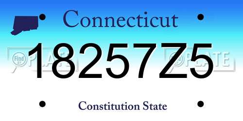 18257Z5 Connecticut License Plate