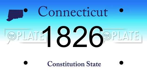 1826 Connecticut License Plate