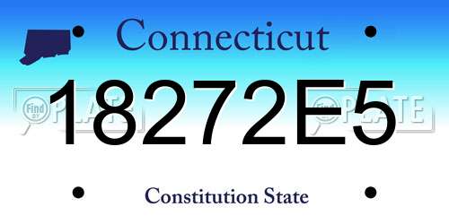 18272E5 Connecticut License Plate