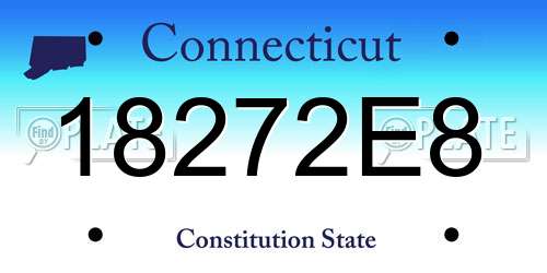 18272E8 Connecticut License Plate