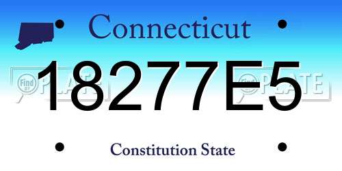 18277E5 Connecticut License Plate
