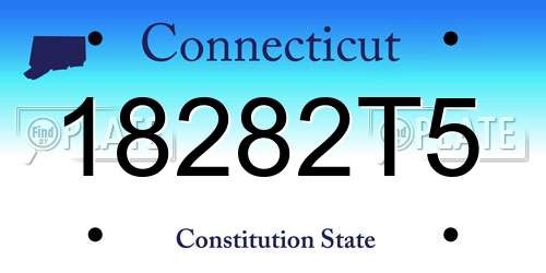 18282T5 Connecticut License Plate