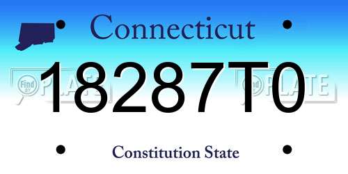 18287T0 Connecticut License Plate