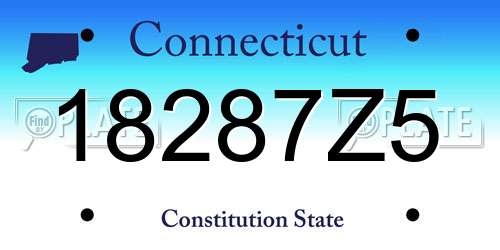 18287Z5 Connecticut License Plate