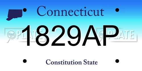 1829AP Connecticut License Plate