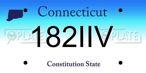 182IIV Connecticut License Plate