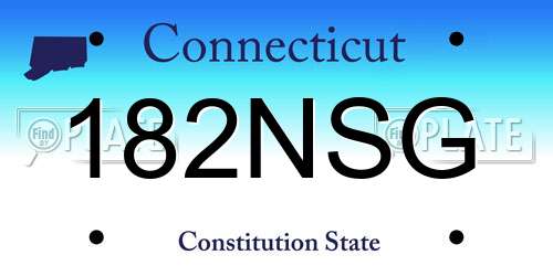182NSG Connecticut License Plate