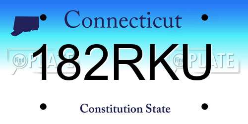 182RKU Connecticut License Plate