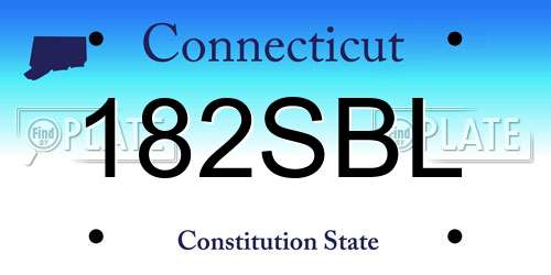 182SBL Connecticut License Plate