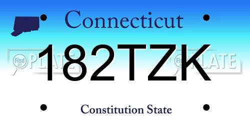 182TZK Connecticut License Plate