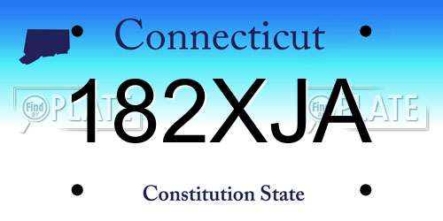 182XJA Connecticut License Plate