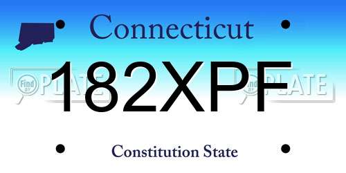 182XPF Connecticut License Plate