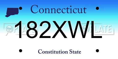 182XWL Connecticut License Plate