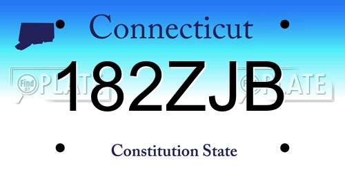 182ZJB Connecticut License Plate