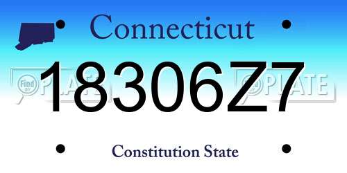 18306Z7 Connecticut License Plate