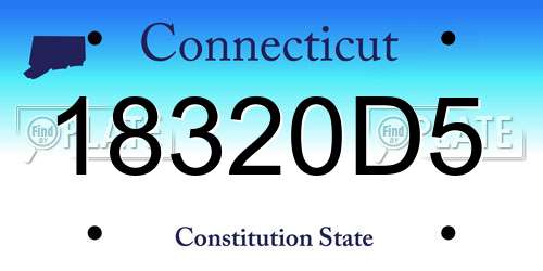 18320D5 Connecticut License Plate