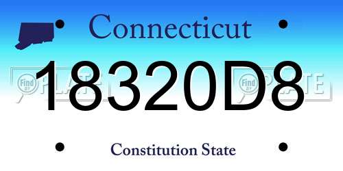 18320D8 Connecticut License Plate