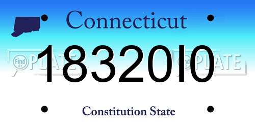 18320I0 Connecticut License Plate