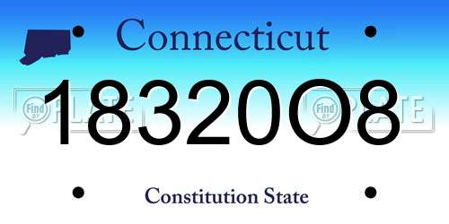 18320O8 Connecticut License Plate