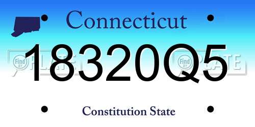 18320Q5 Connecticut License Plate