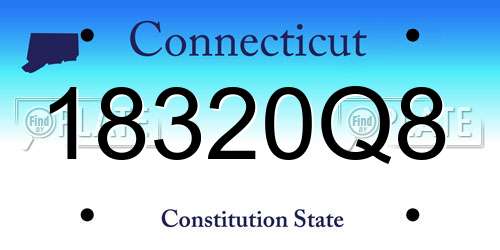 18320Q8 Connecticut License Plate