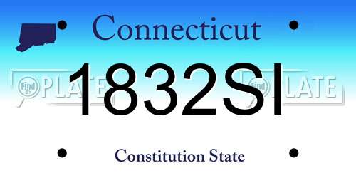 1832SI Connecticut License Plate