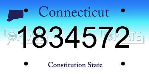 1834572 Connecticut License Plate
